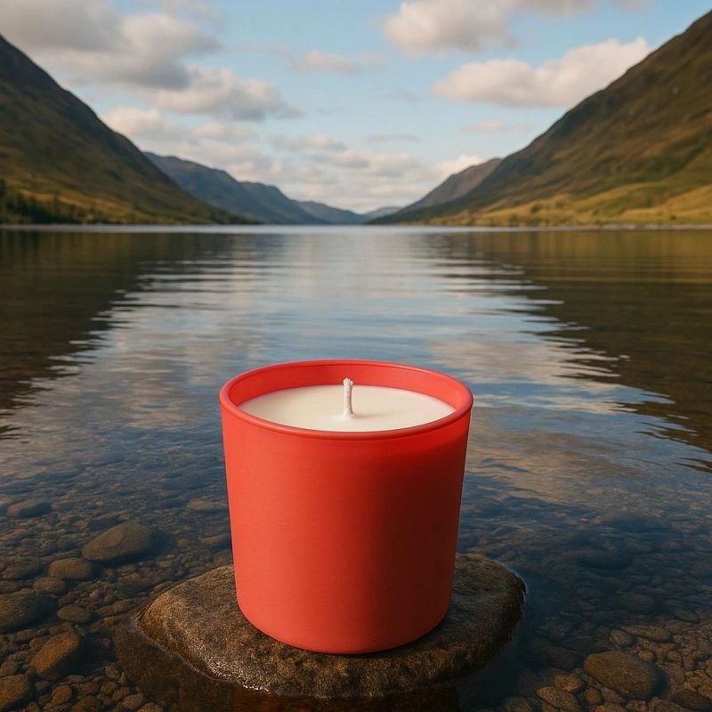 Gingerbread 20cl Matt Red Candle Hand Poured with Eco Coconut Wax in Argyll Scotland 1