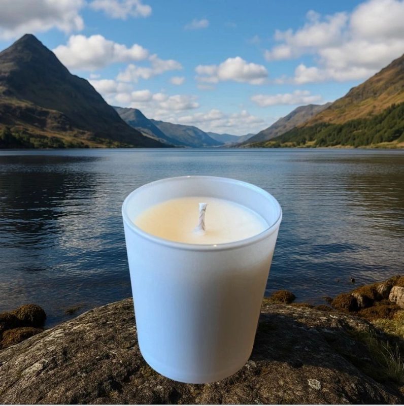 Sunshine Days 20cl Matt Grey Candle Hand Poured with Eco Coconut Wax in Argyll Scotland 1
