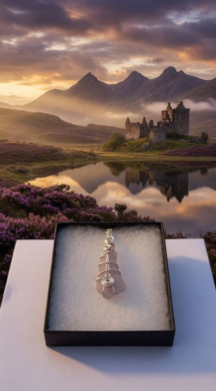 ARGYLLSEAGLASS HANDMADE FROSTED LAVENDER PENDANT 5041