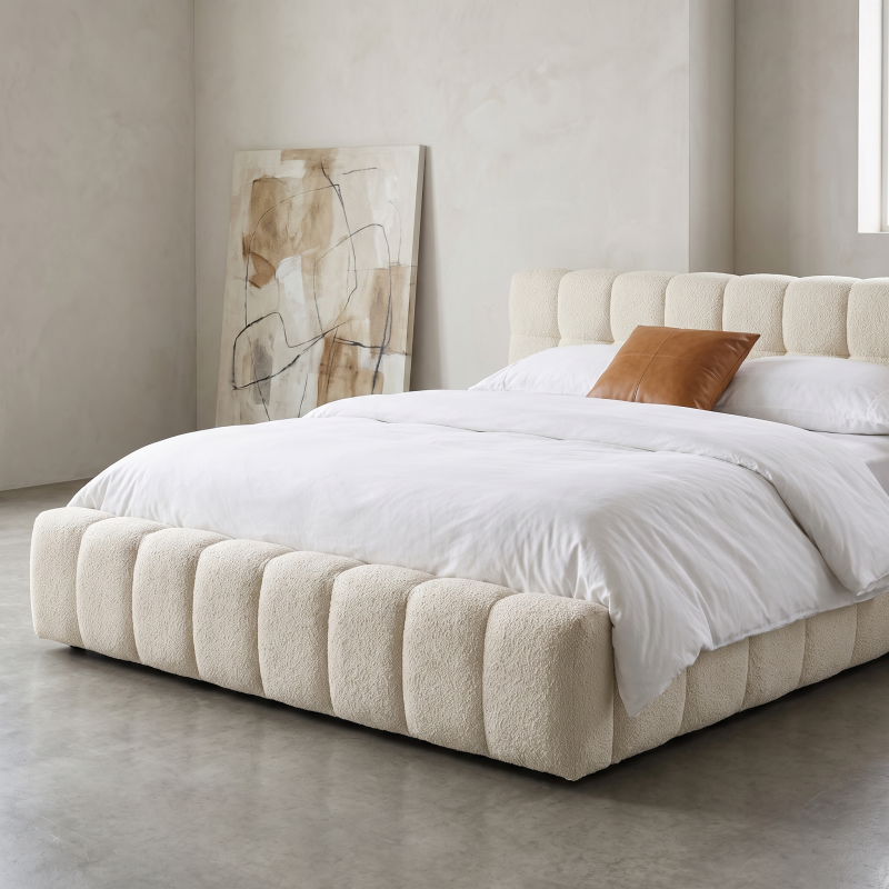 Norbury Two-Panel Bouclé Bed