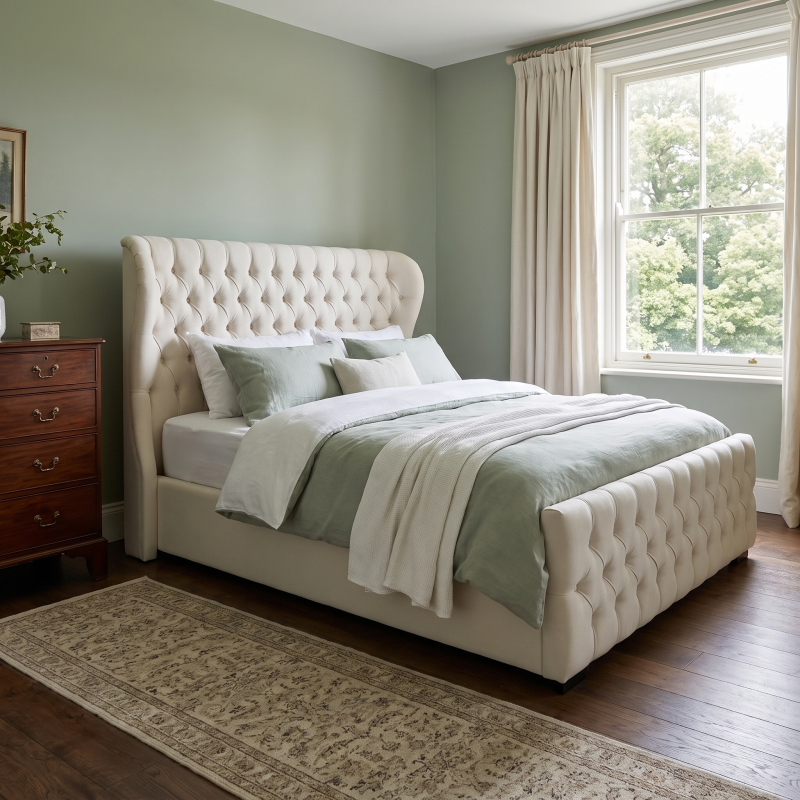 Arncliffe Scroll Wingback Bed