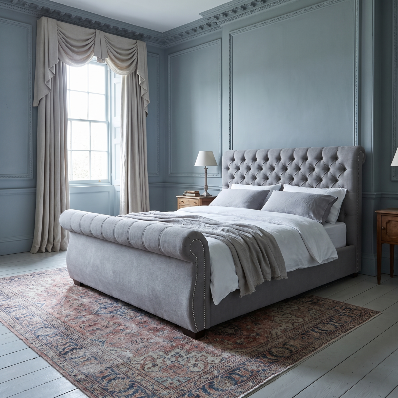 Garsdale Studded Sleigh Bed